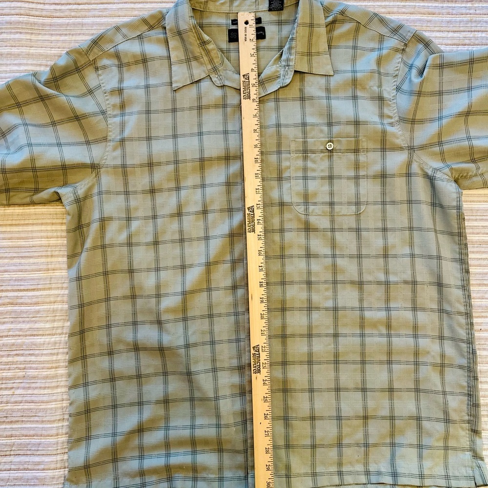 R&R Casual Shirt Mens 2XL Green Plaid Button Up Short Sleeve Luxury Microfiber - Picture 7 of 10